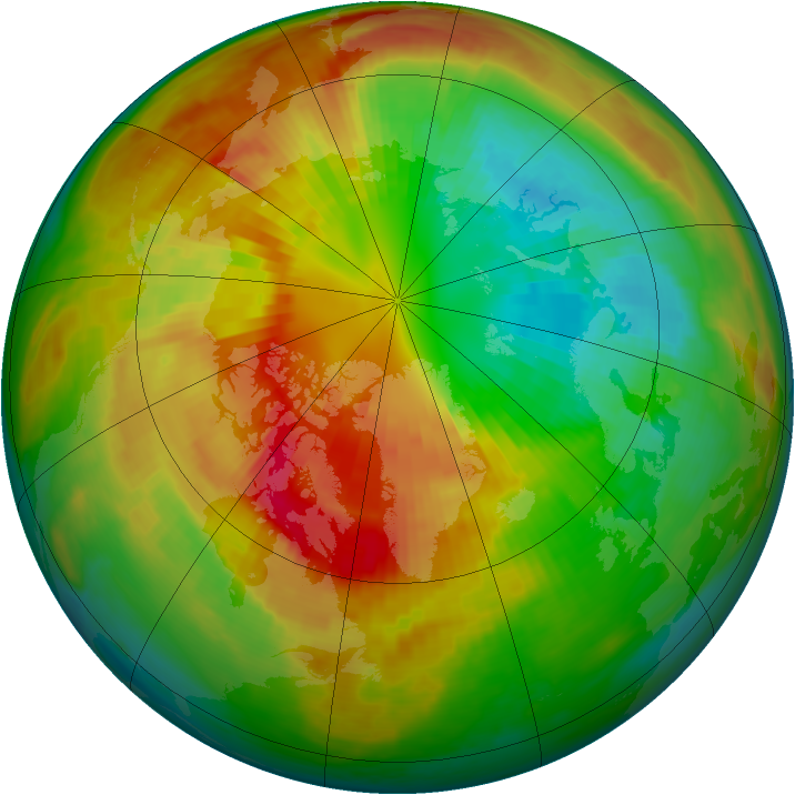 Arctic ozone map for 07 March 2000